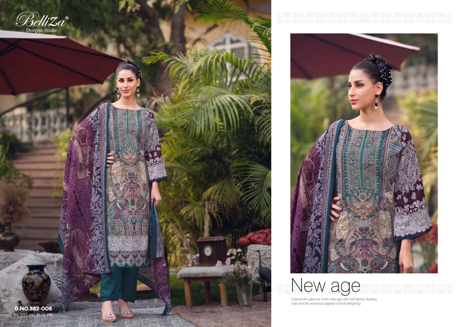BELLIZA DESIGNER STUDIO NAIRA VOL 36 COTTON FANCY WORK SUIT