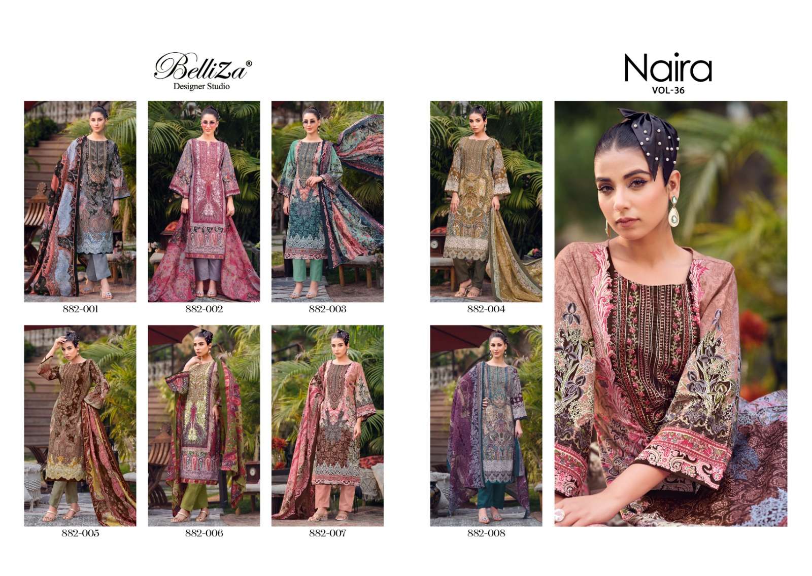 BELLIZA DESIGNER STUDIO NAIRA VOL 36 COTTON FANCY WORK SUIT