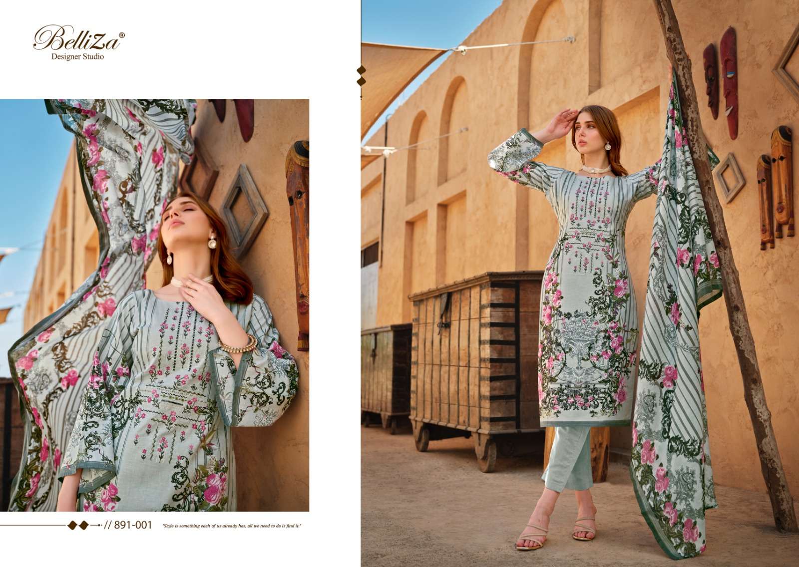 BELLIZA DESIGNER STUDIO NAIRA VOL 39 COTTON SALWAR SUIT