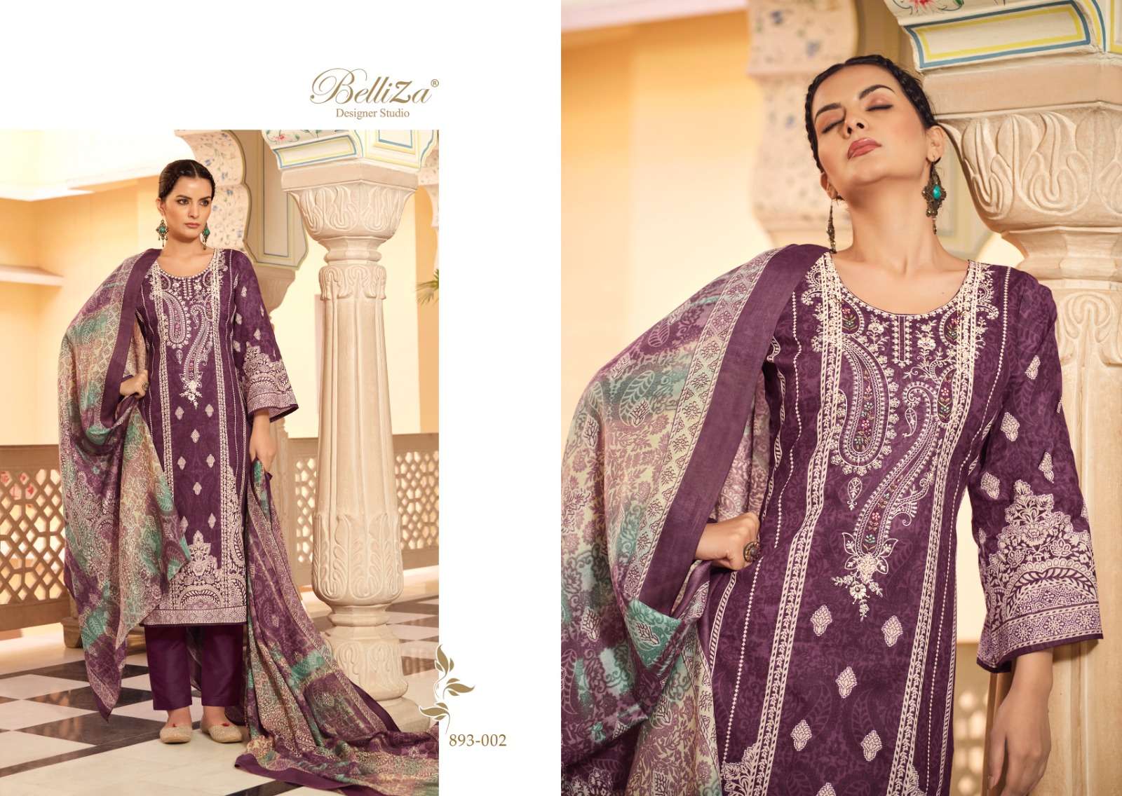 BELLIZA DESIGNER STUDIO NAIRA VOL 41 COTTON FANCY WORK SUIT