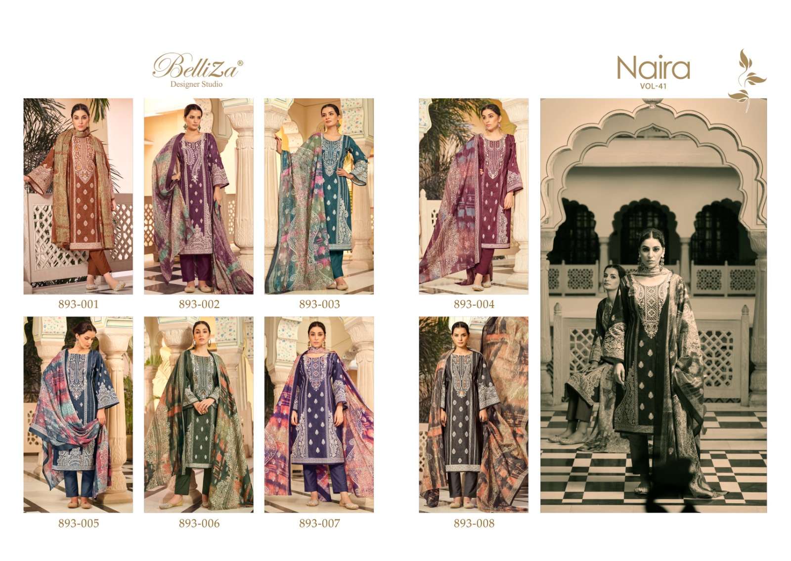 BELLIZA DESIGNER STUDIO NAIRA VOL 41 COTTON FANCY WORK SUIT
