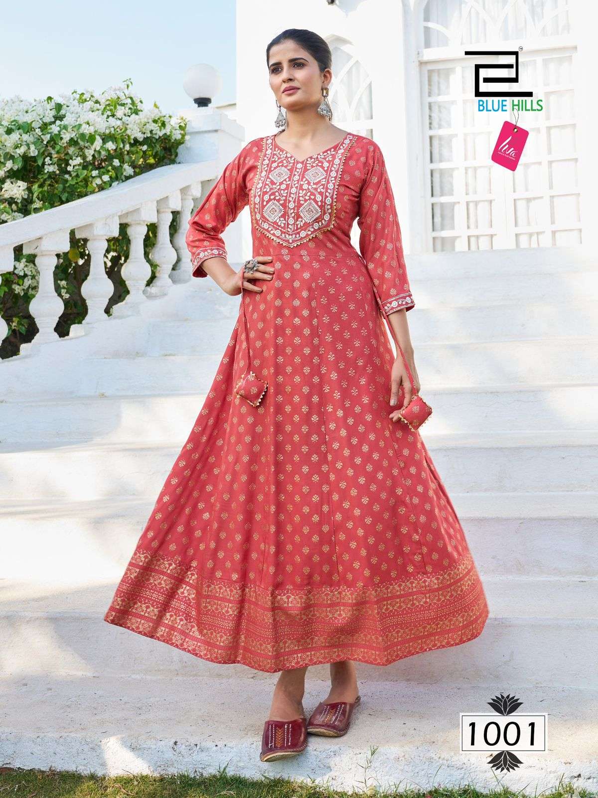 BLUE HILLS BLOCK BUSTER LONG ANARKALI GOWN 