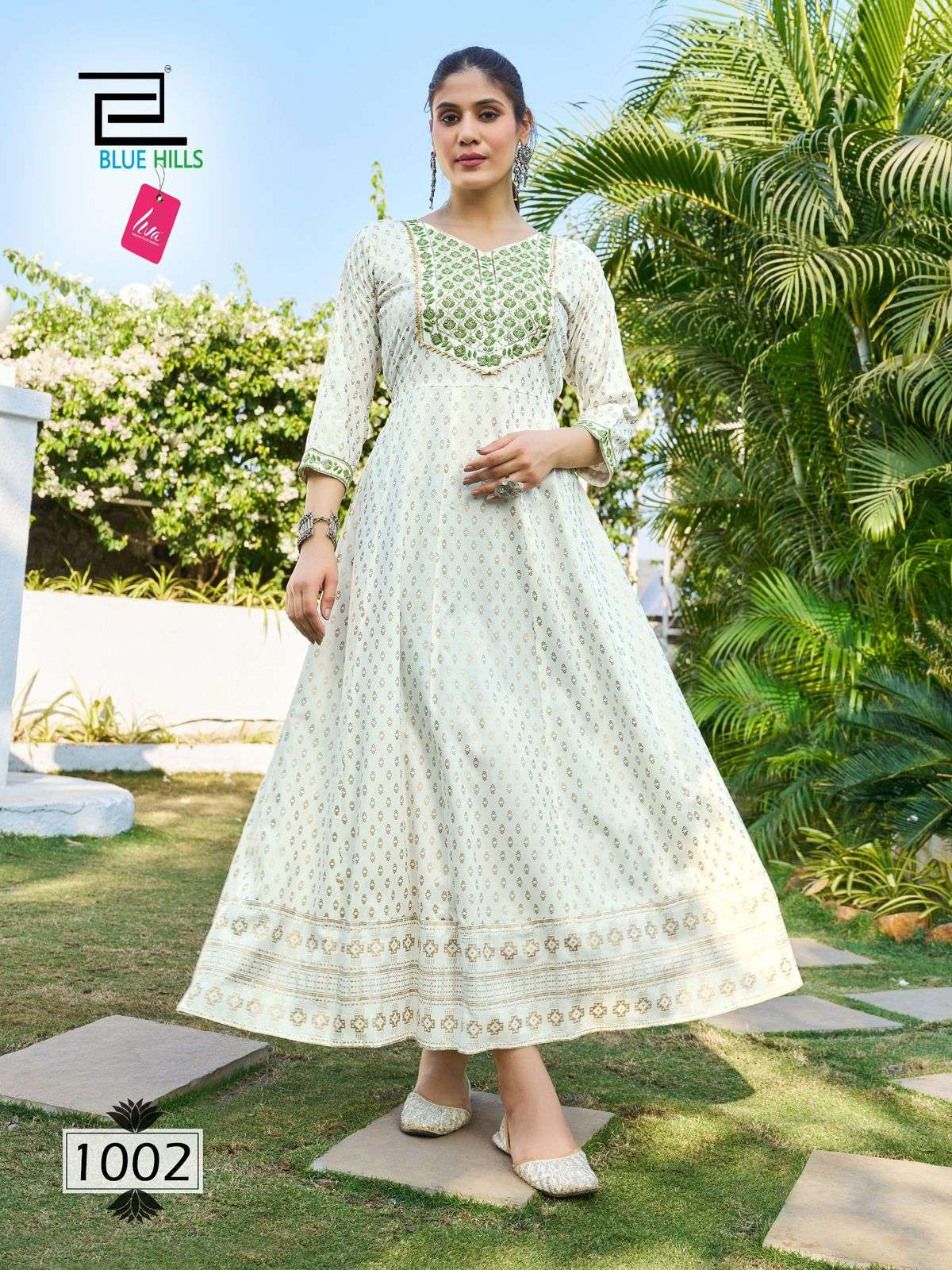 BLUE HILLS BLOCK BUSTER LONG ANARKALI GOWN 