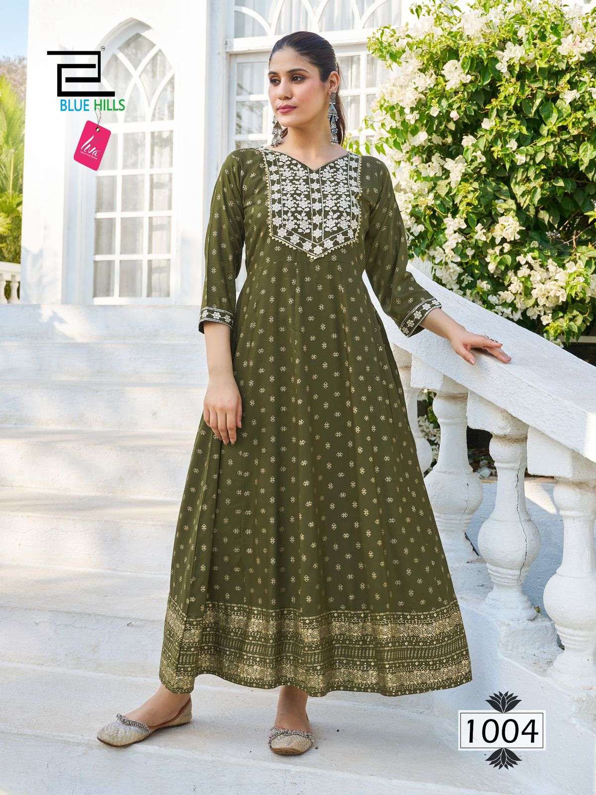 BLUE HILLS BLOCK BUSTER LONG ANARKALI GOWN 