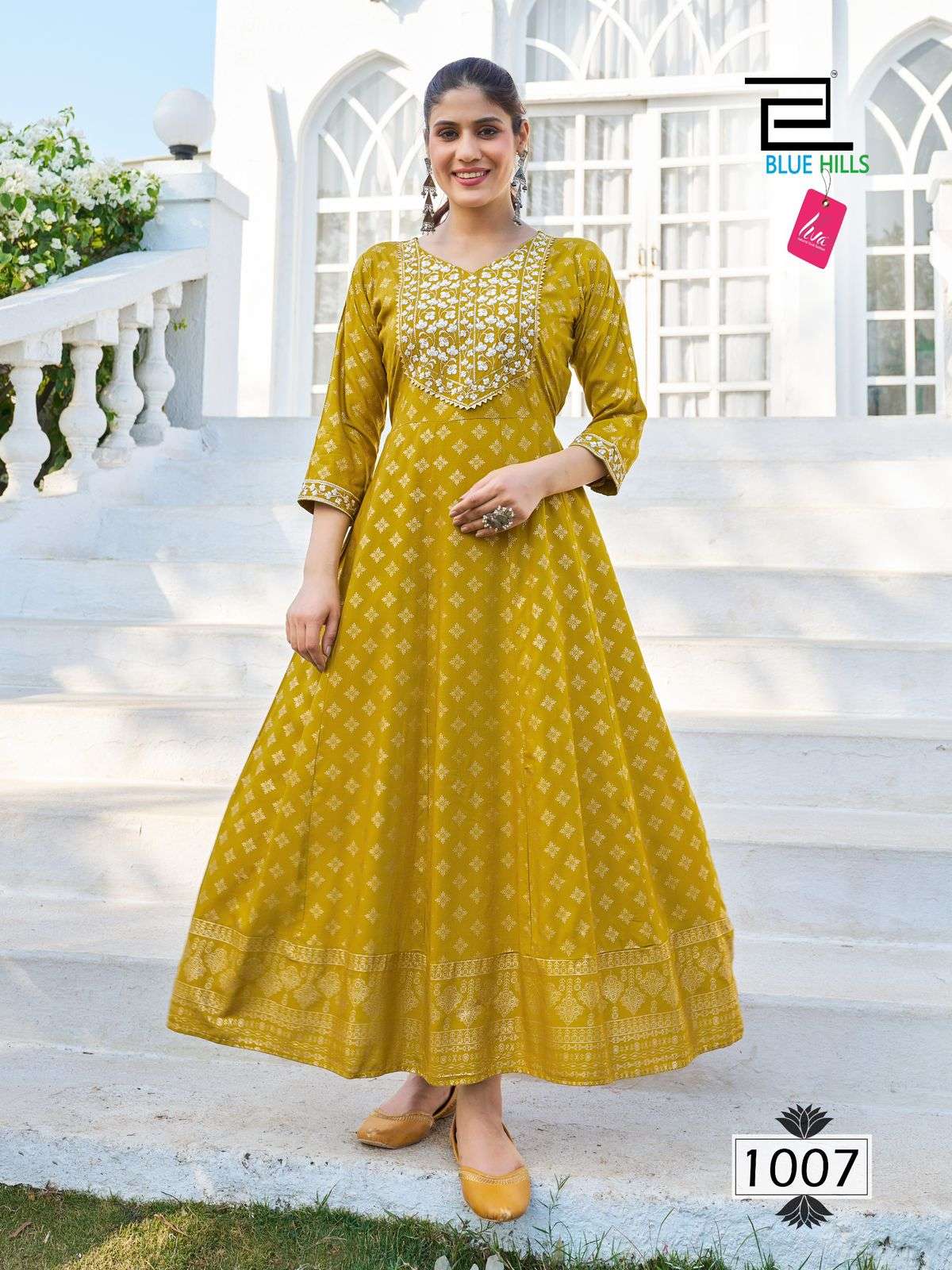 BLUE HILLS BLOCK BUSTER LONG ANARKALI GOWN 