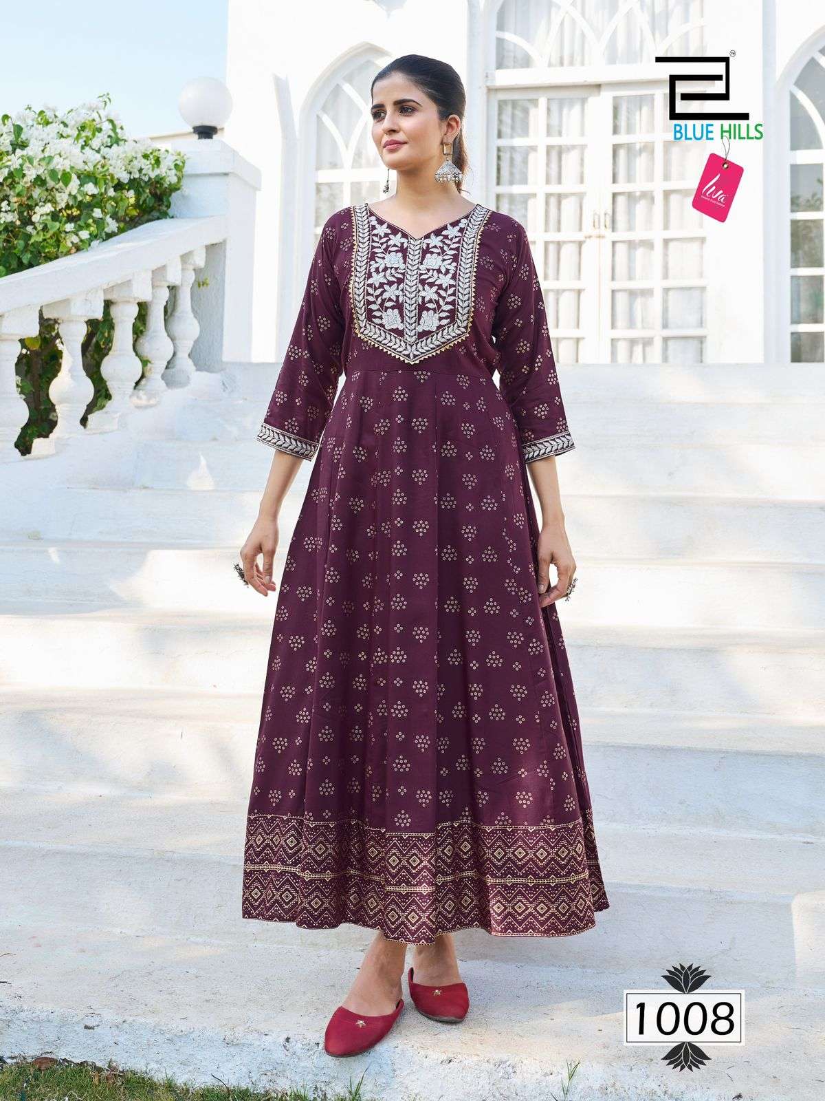 BLUE HILLS BLOCK BUSTER LONG ANARKALI GOWN 