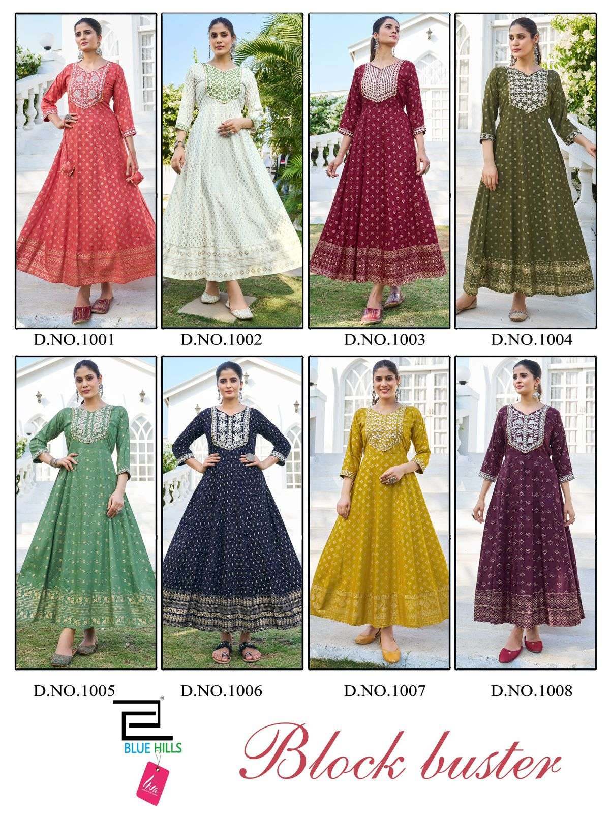 BLUE HILLS BLOCK BUSTER LONG ANARKALI GOWN 