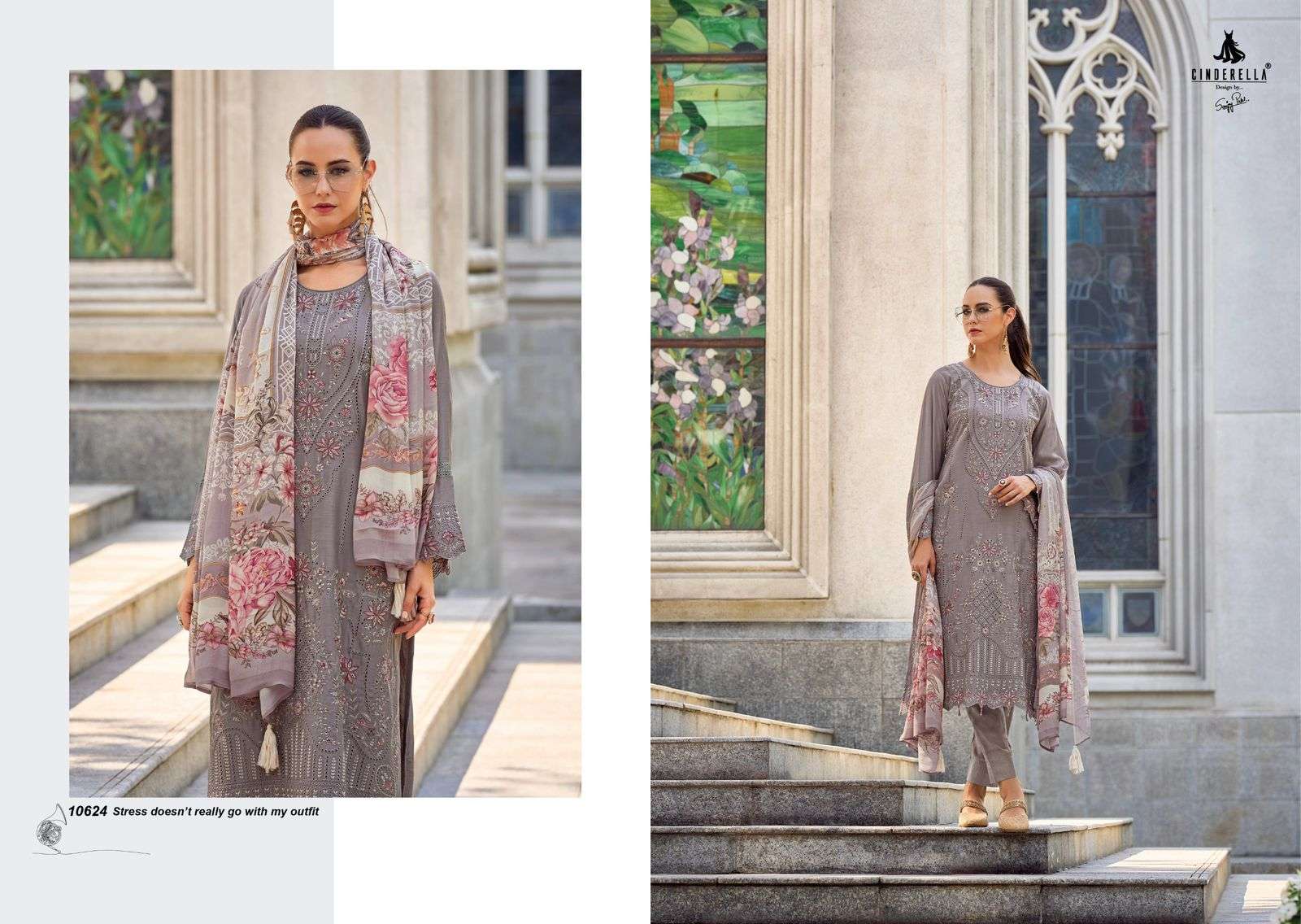 CINDERELLA SARISHA MUSLIN EMBROIDERY DESIGNER SUIT