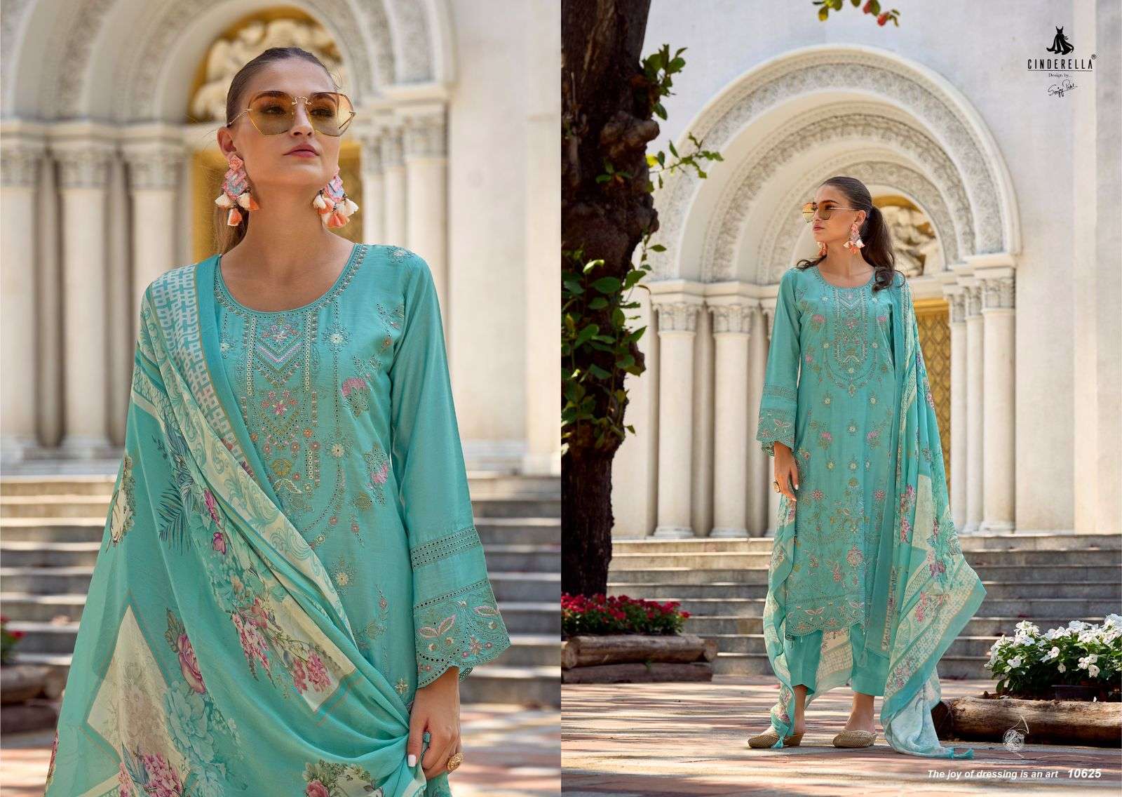 CINDERELLA SARISHA MUSLIN EMBROIDERY DESIGNER SUIT