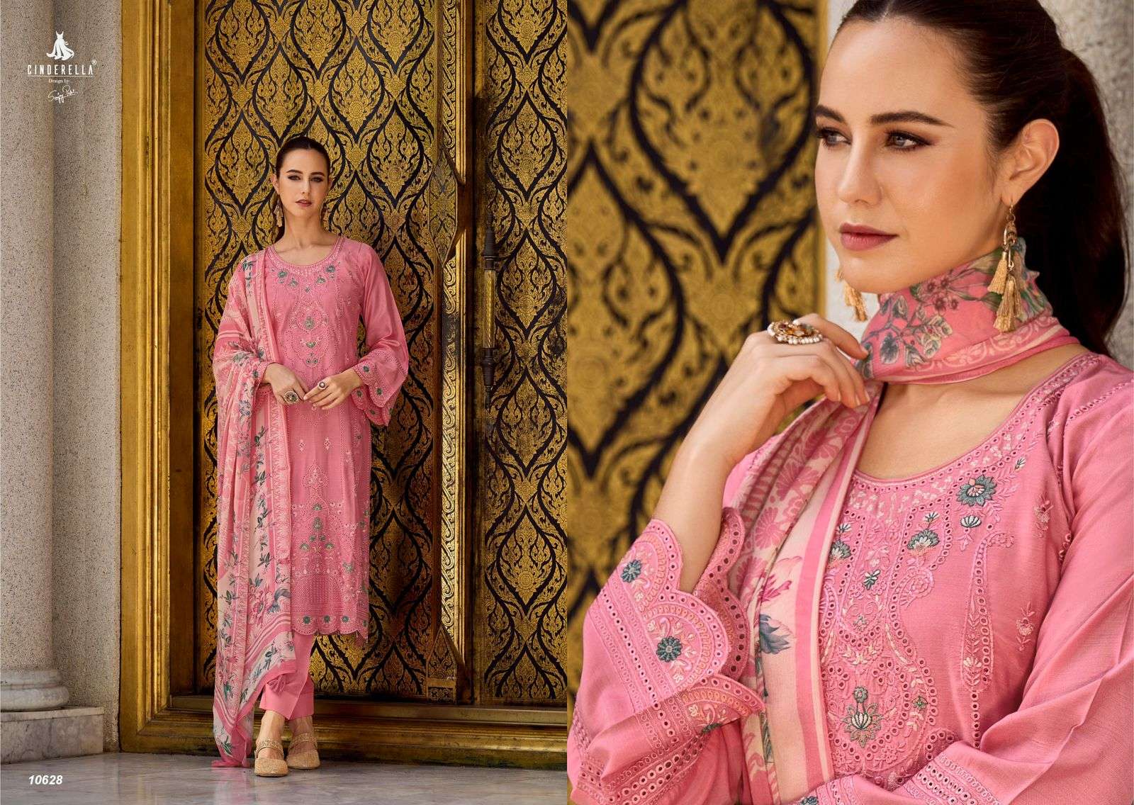 CINDERELLA SARISHA MUSLIN EMBROIDERY DESIGNER SUIT