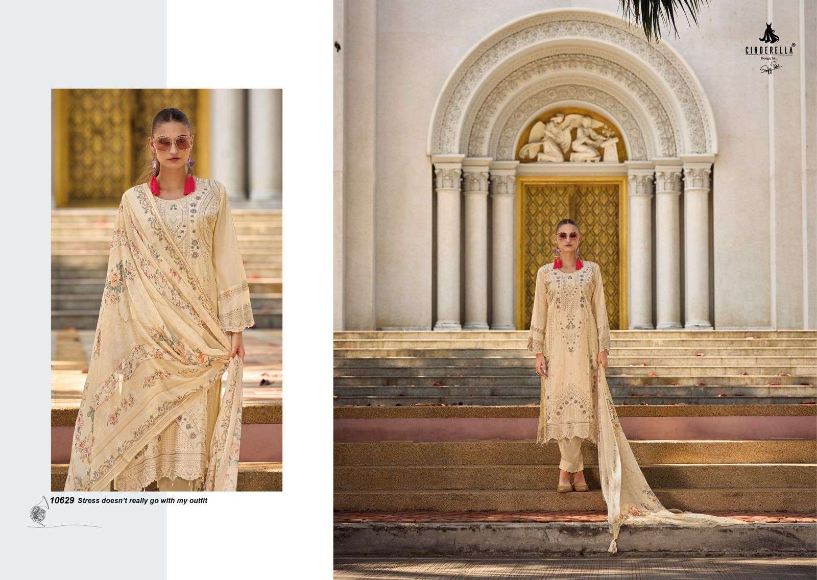 CINDERELLA SARISHA MUSLIN EMBROIDERY DESIGNER SUIT