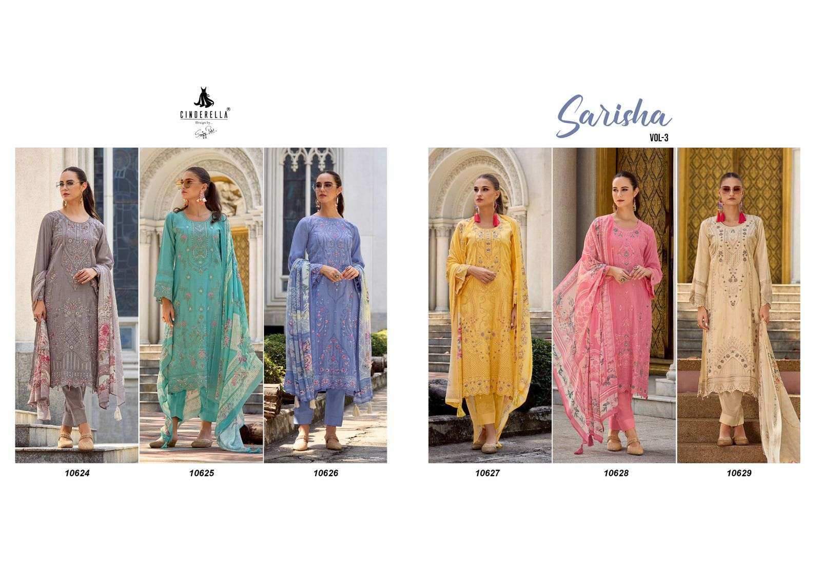 CINDERELLA SARISHA MUSLIN EMBROIDERY DESIGNER SUIT