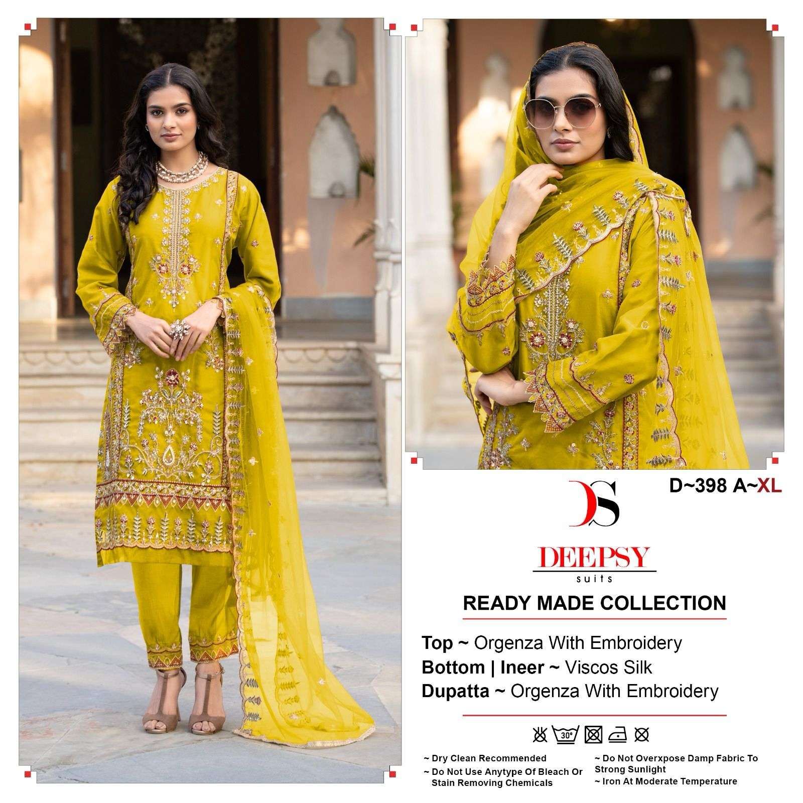 DEEPSY SUITS D 398 ORGANZA DESIGNER SUIT