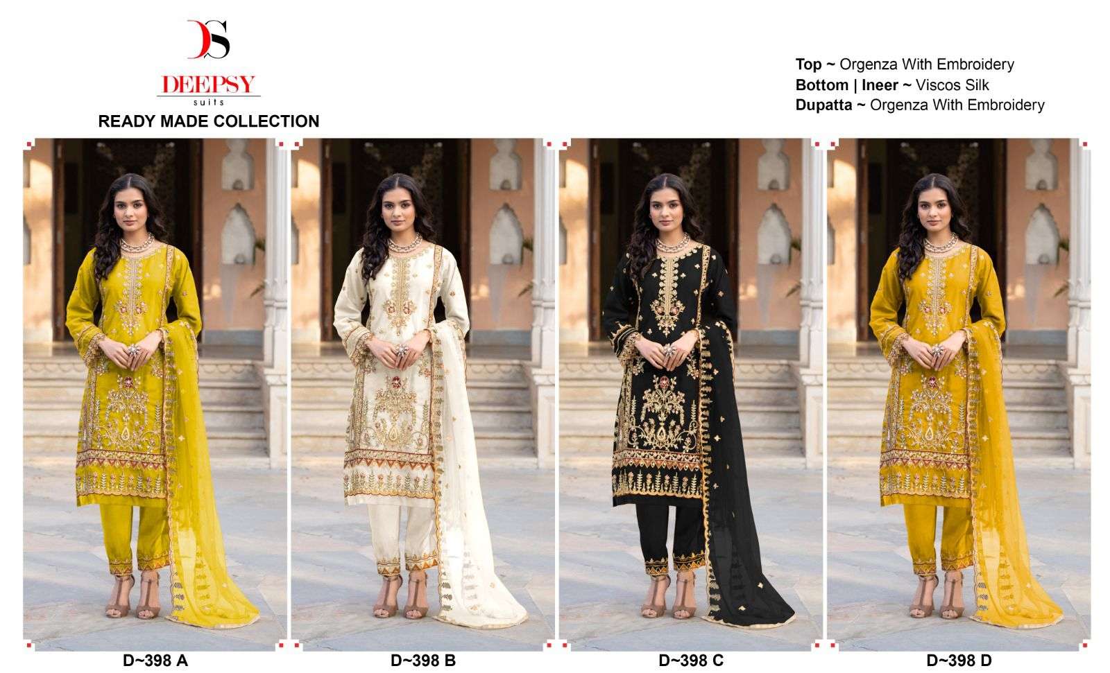 DEEPSY SUITS D 398 ORGANZA DESIGNER SUIT