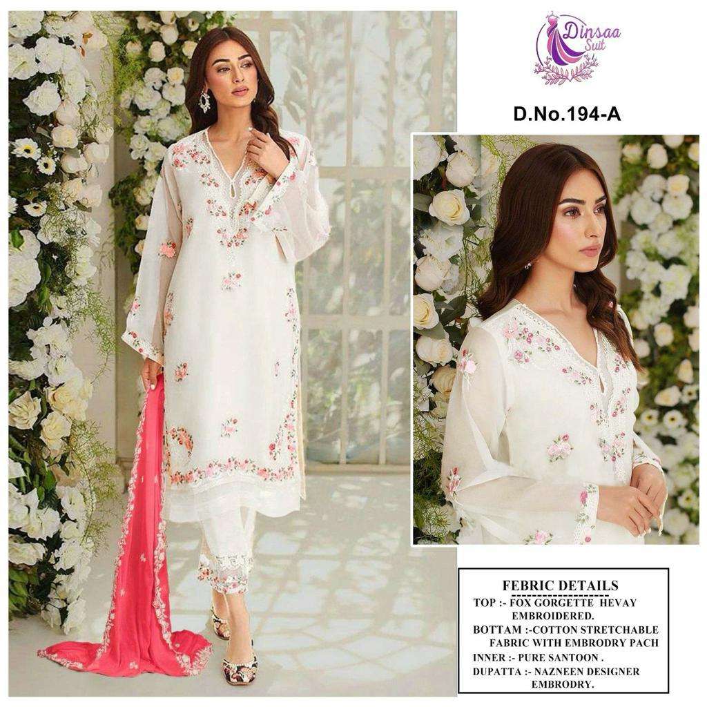 DINSAA SUIT D NO 194 READY MADE PAKISTANI SUIT