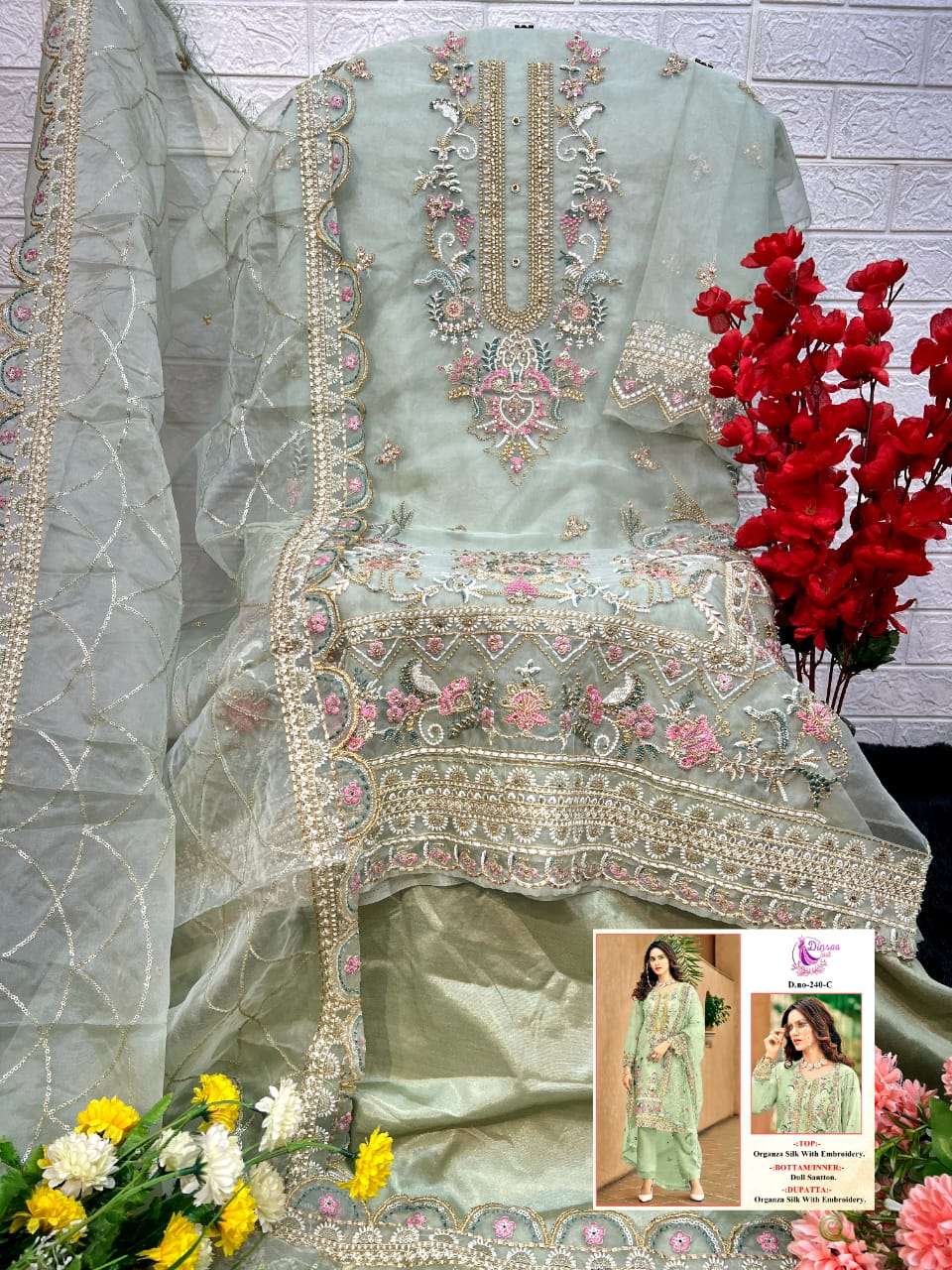 DINSAA SUIT D NO  240 FANCY DESIGNER SUIT
