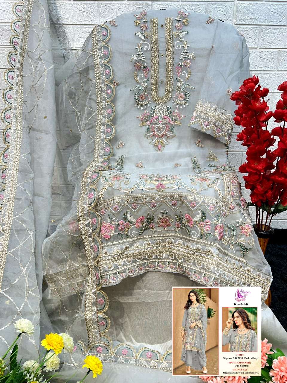 DINSAA SUIT D NO  240 FANCY DESIGNER SUIT
