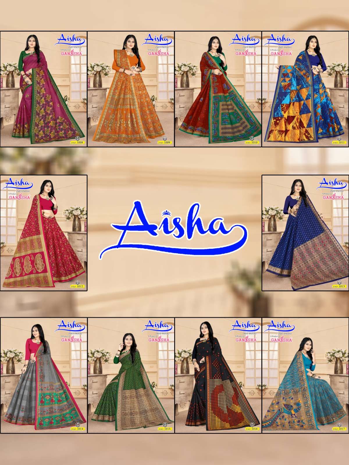 FALAK INTERNATIONAL GANESHA AISHA VOL 1 COTTON PRINTED SAREE