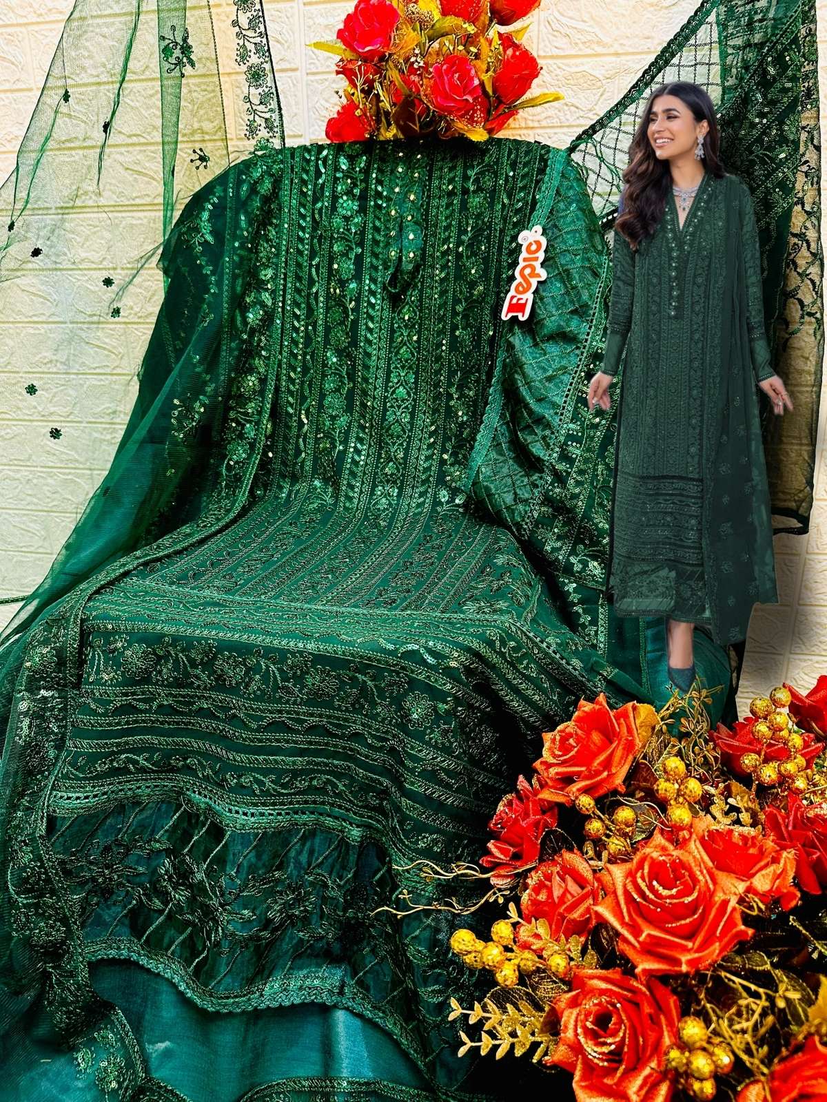 FEPIC ROSEMEEN C 1218 GEORGETTE EMBROIDERED SUIT