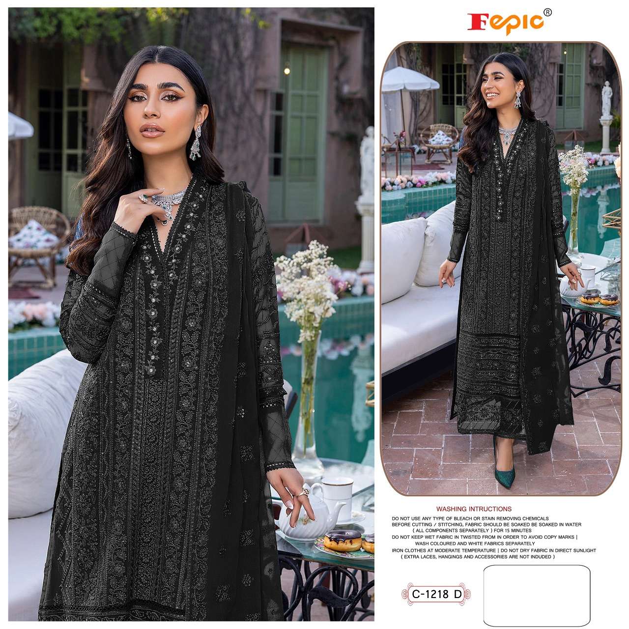 FEPIC ROSEMEEN C 1218 GEORGETTE EMBROIDERED SUIT
