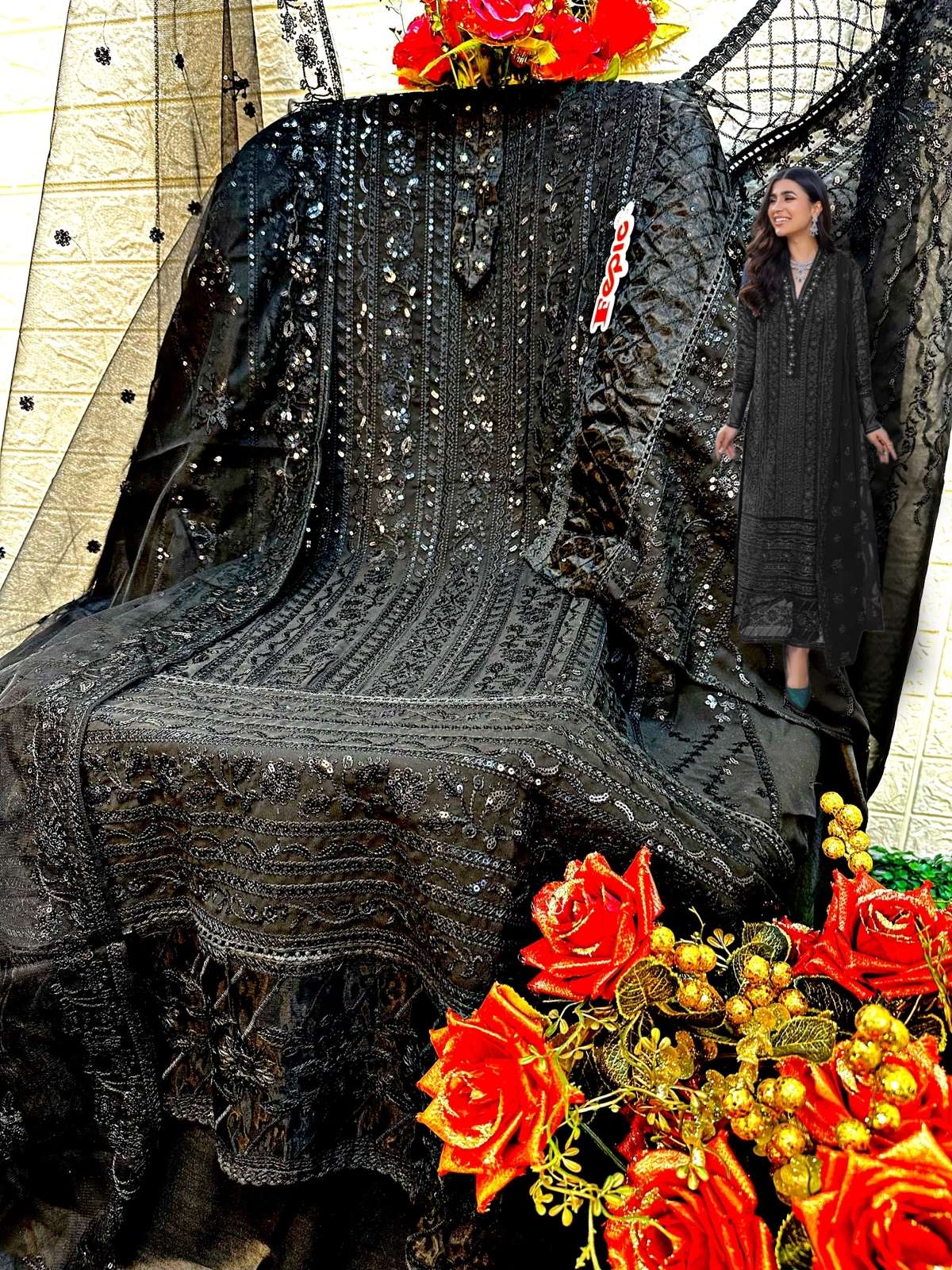 FEPIC ROSEMEEN C 1218 GEORGETTE EMBROIDERED SUIT