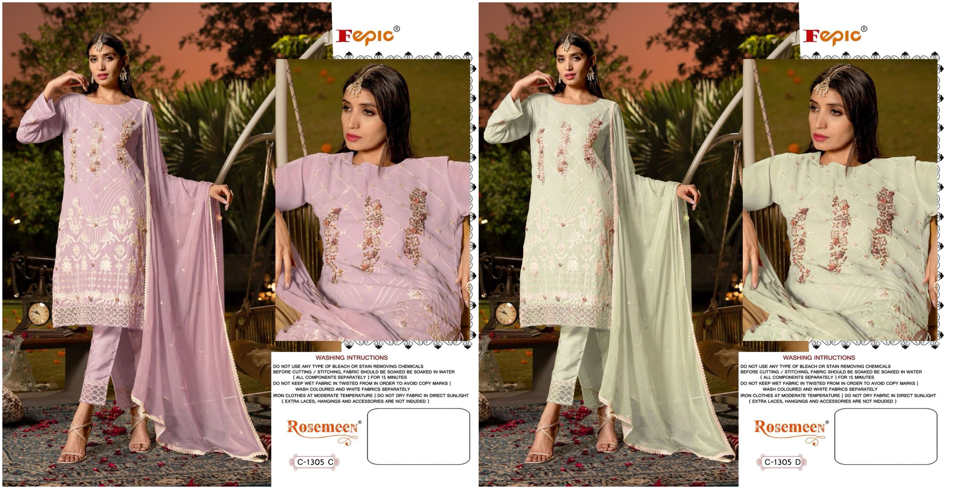 FEPIC ROSEMEEN C 1305 PAKISTANI GEORGETTE SUIT