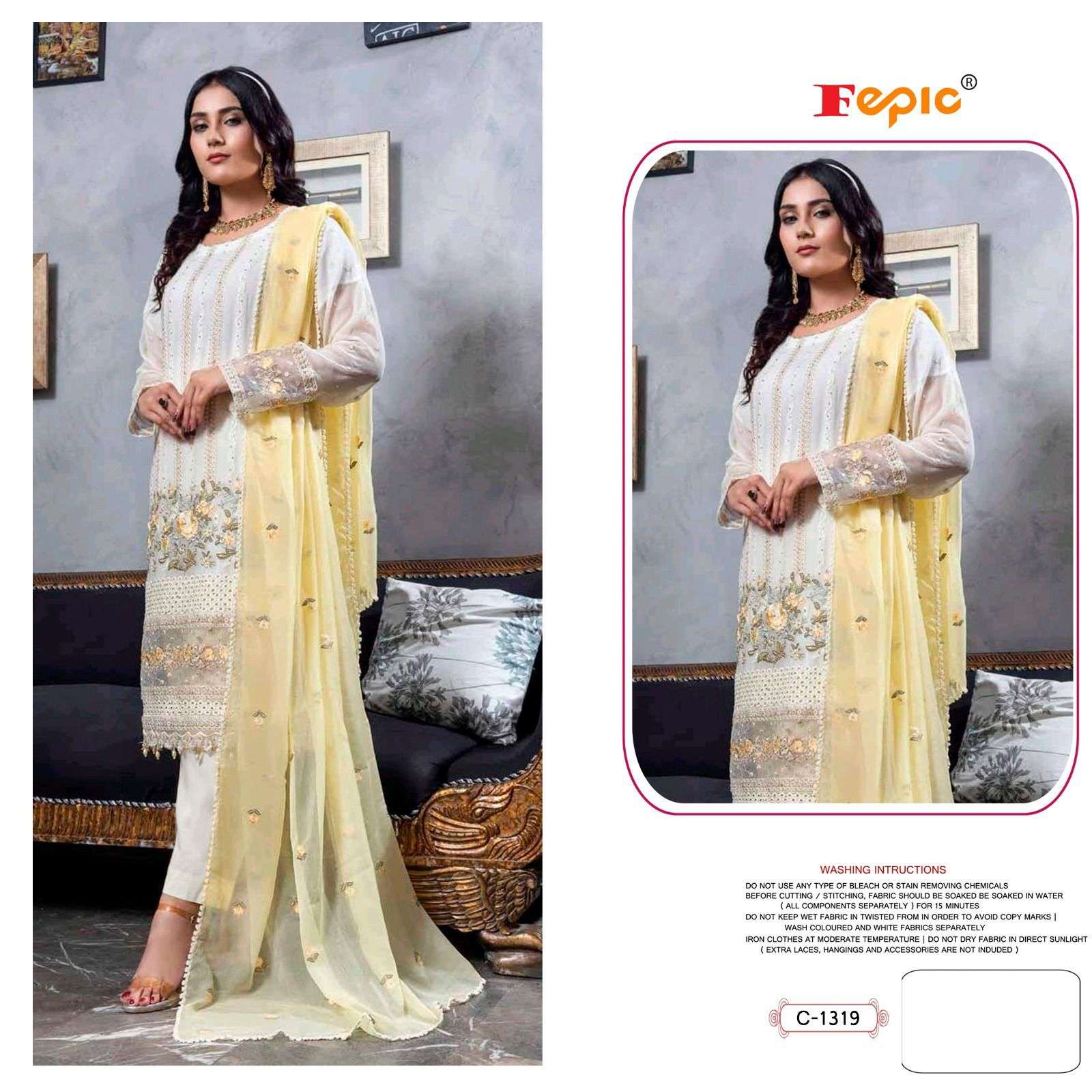 FEPIC ROSEMEEN C 1319 GEORGETTE EMBROIDERED SUIT