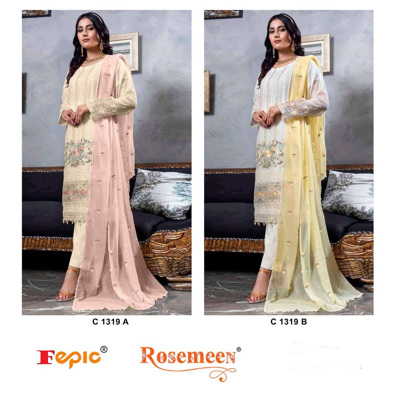 FEPIC ROSEMEEN C 1319 GEORGETTE EMBROIDERED SUIT