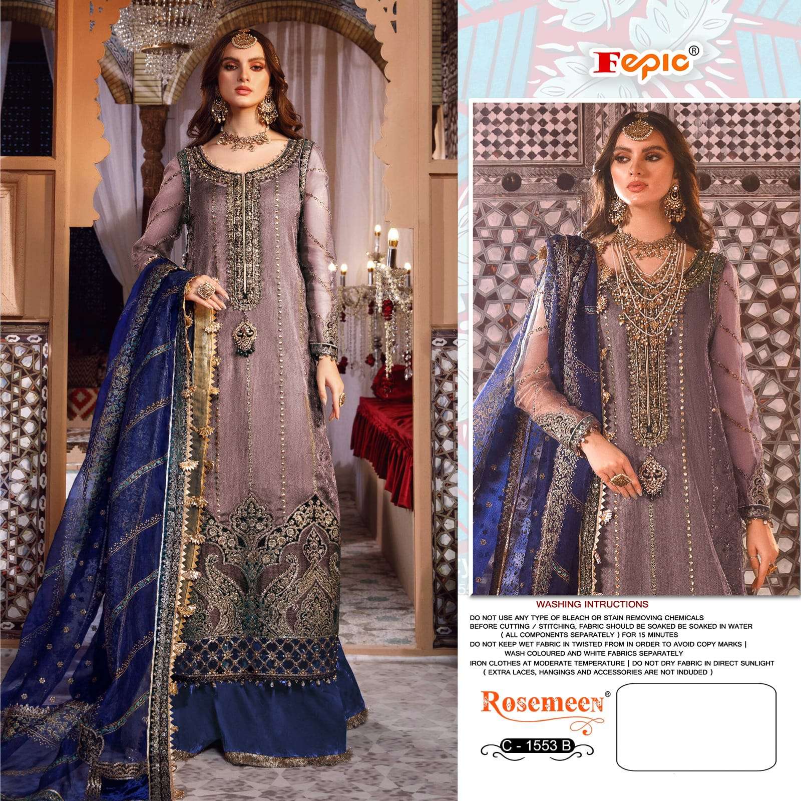 FEPIC ROSEMEEN C 1553 HEAVY EMBROIDERY DESIGNER SUIT