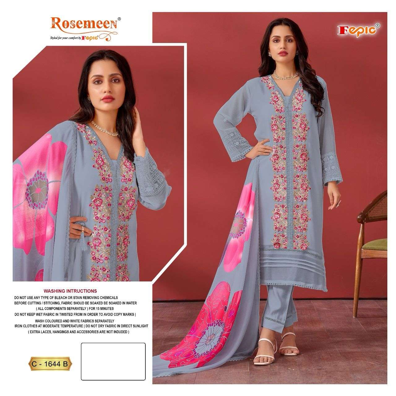 FEPIC ROSEMEEN C 1644 GEORGETTE DESIGNER SUIT
