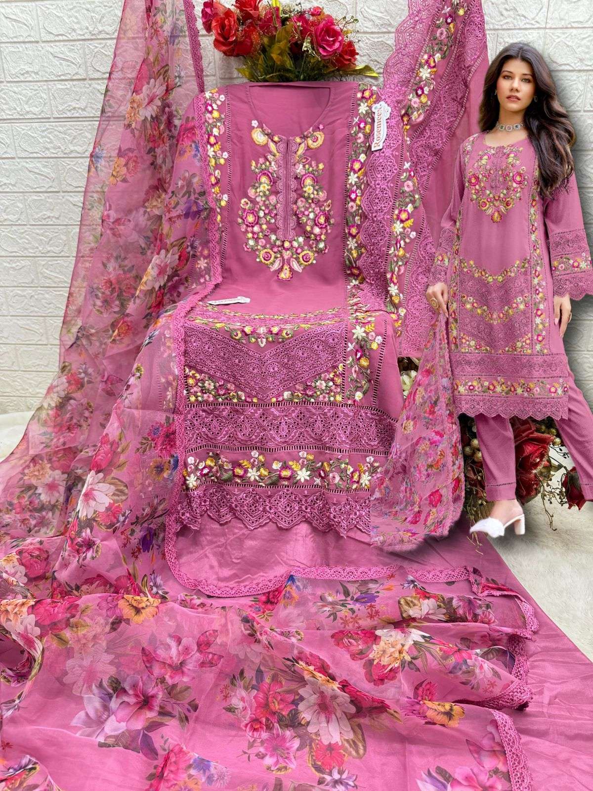 FEPIC ROSEMEEN C 1671 GEORGETTE EMBROIDRED SUIT