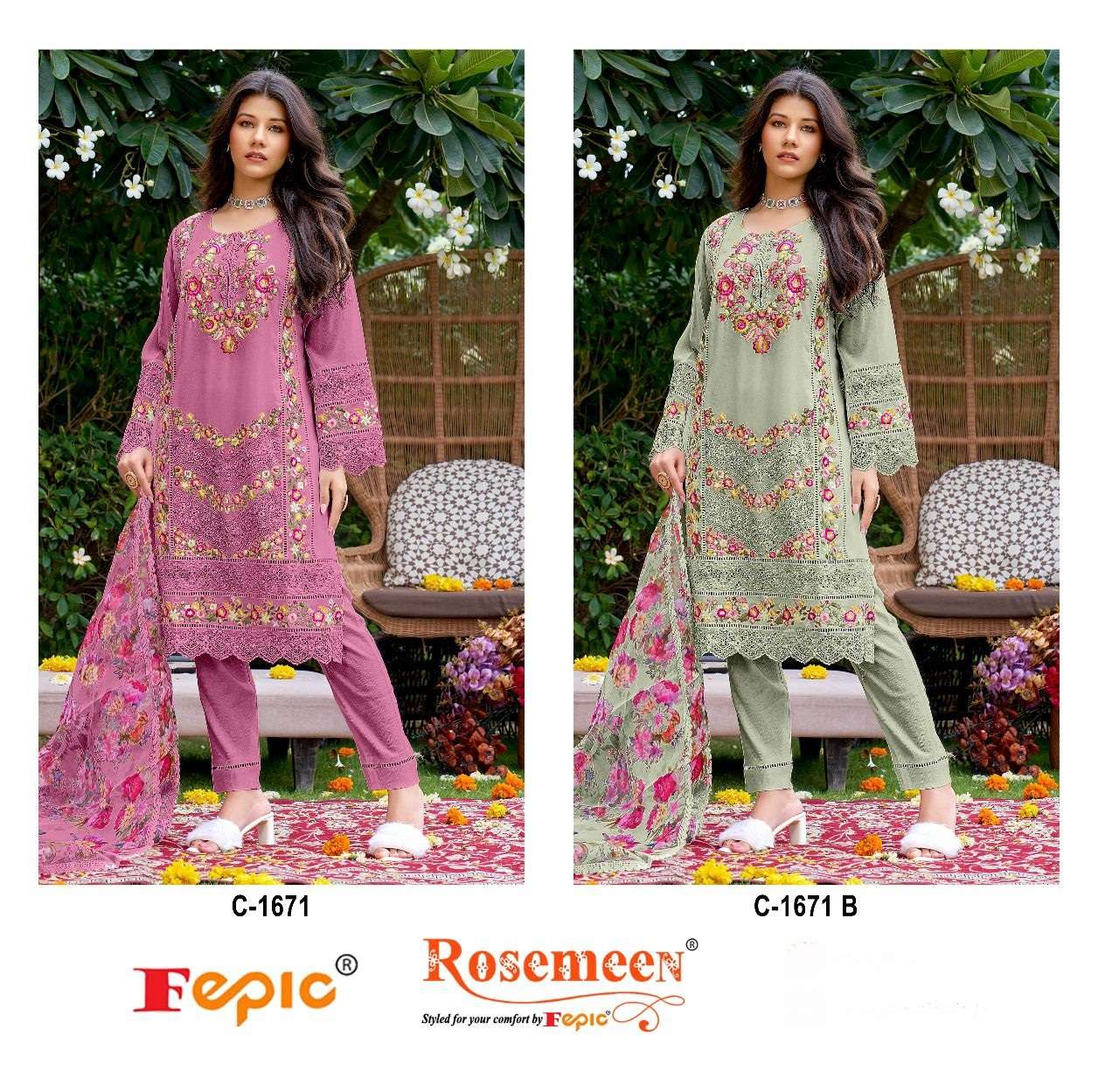 FEPIC ROSEMEEN C 1671 GEORGETTE EMBROIDRED SUIT