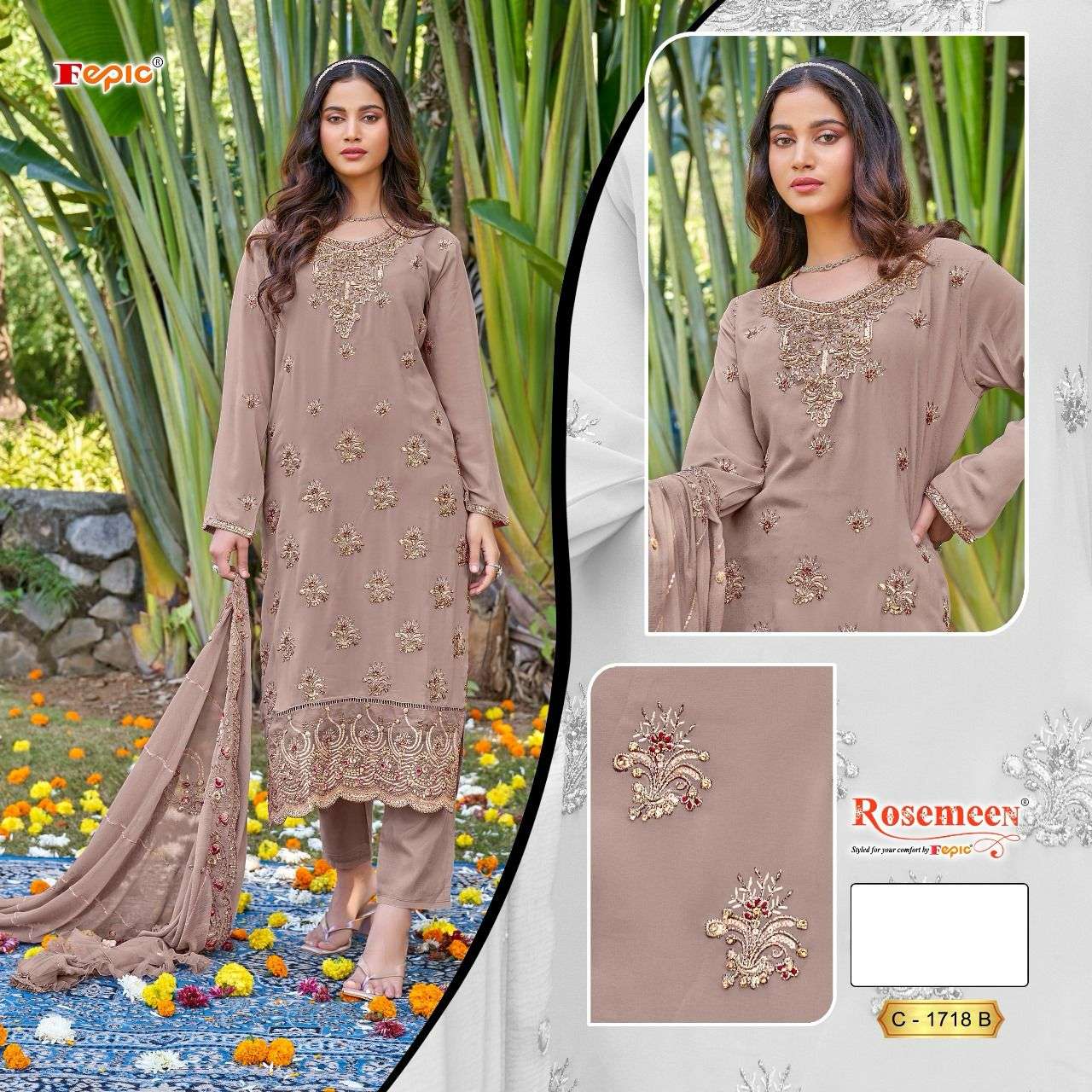 FEPIC ROSEMEEN C 1718 GEORGETTE DESIGNER SUIT