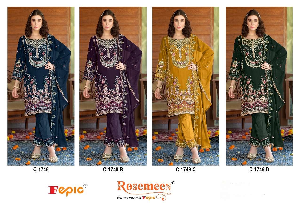 FEPIC ROSEMEEN C 1749 GEORGETTE EMBROIDERED SUIT