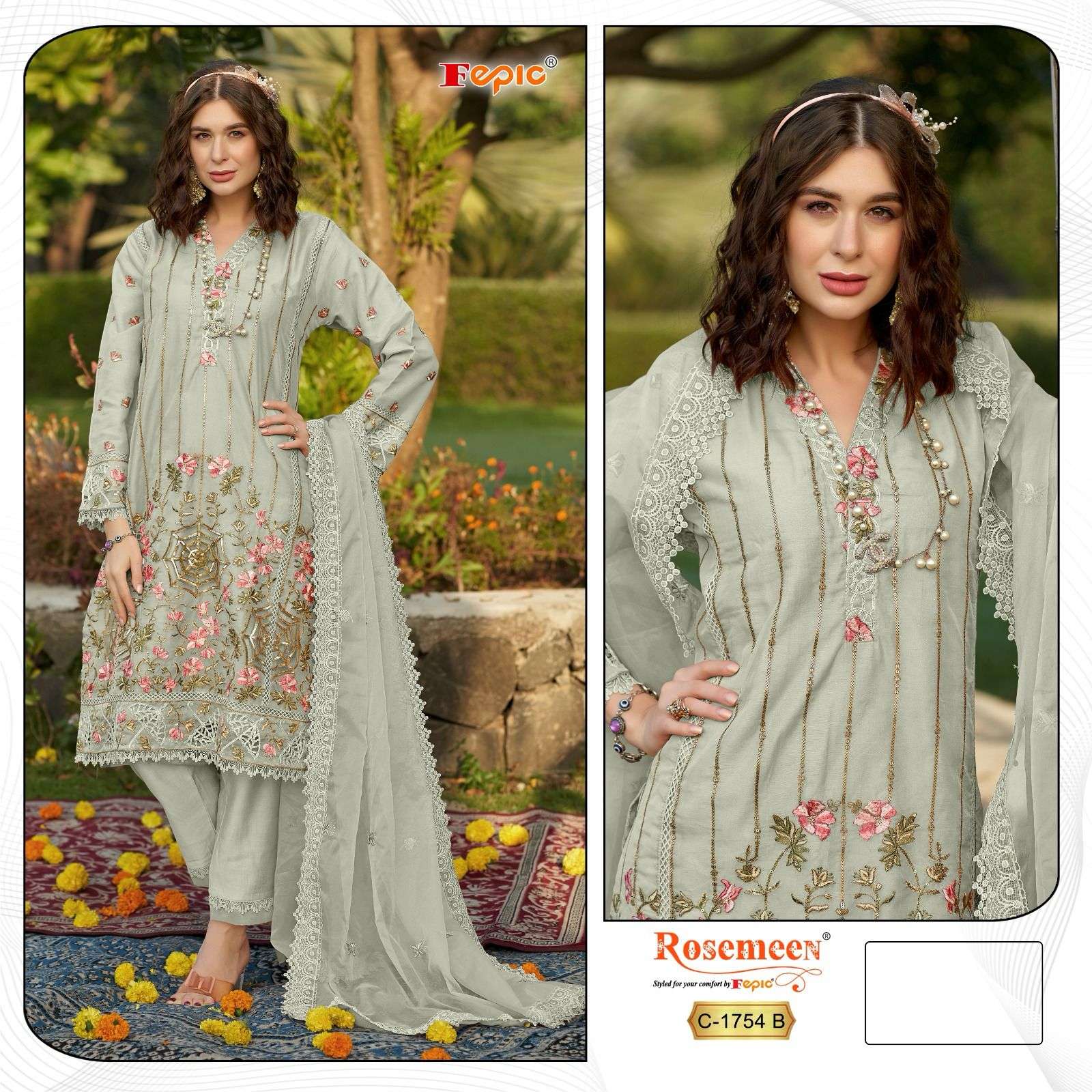 FEPIC ROSEMEEN C 1754 ORGANZA EMBROIDERY SUIT