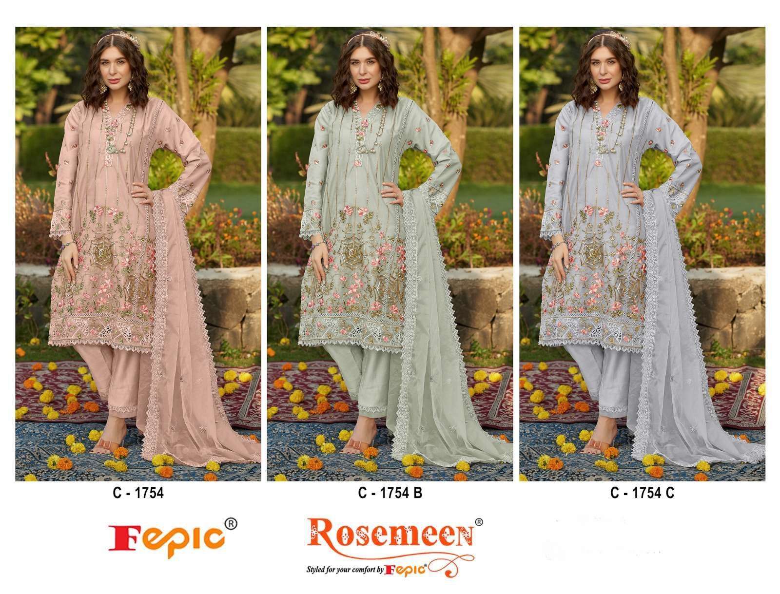 FEPIC ROSEMEEN C 1754 ORGANZA EMBROIDERY SUIT
