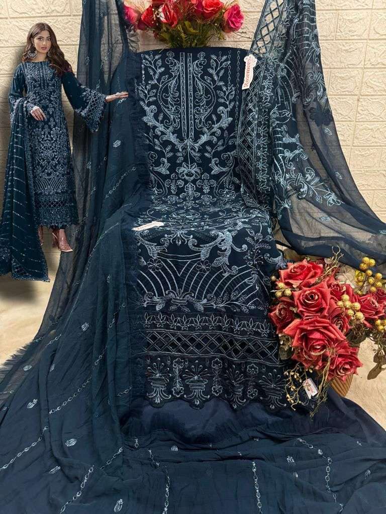 FEPIC ROSEMEEN C 1760 GEORGETTE HEAVY EMBROIDERED SUIT