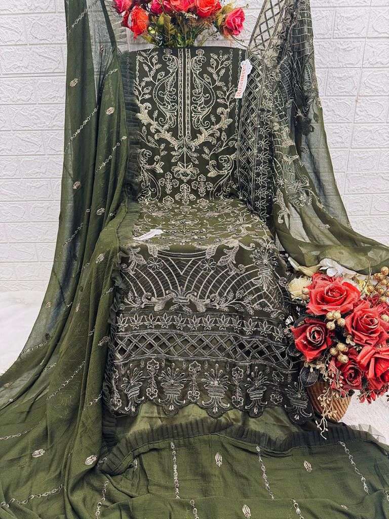 FEPIC ROSEMEEN C 1760 GEORGETTE HEAVY EMBROIDERED SUIT