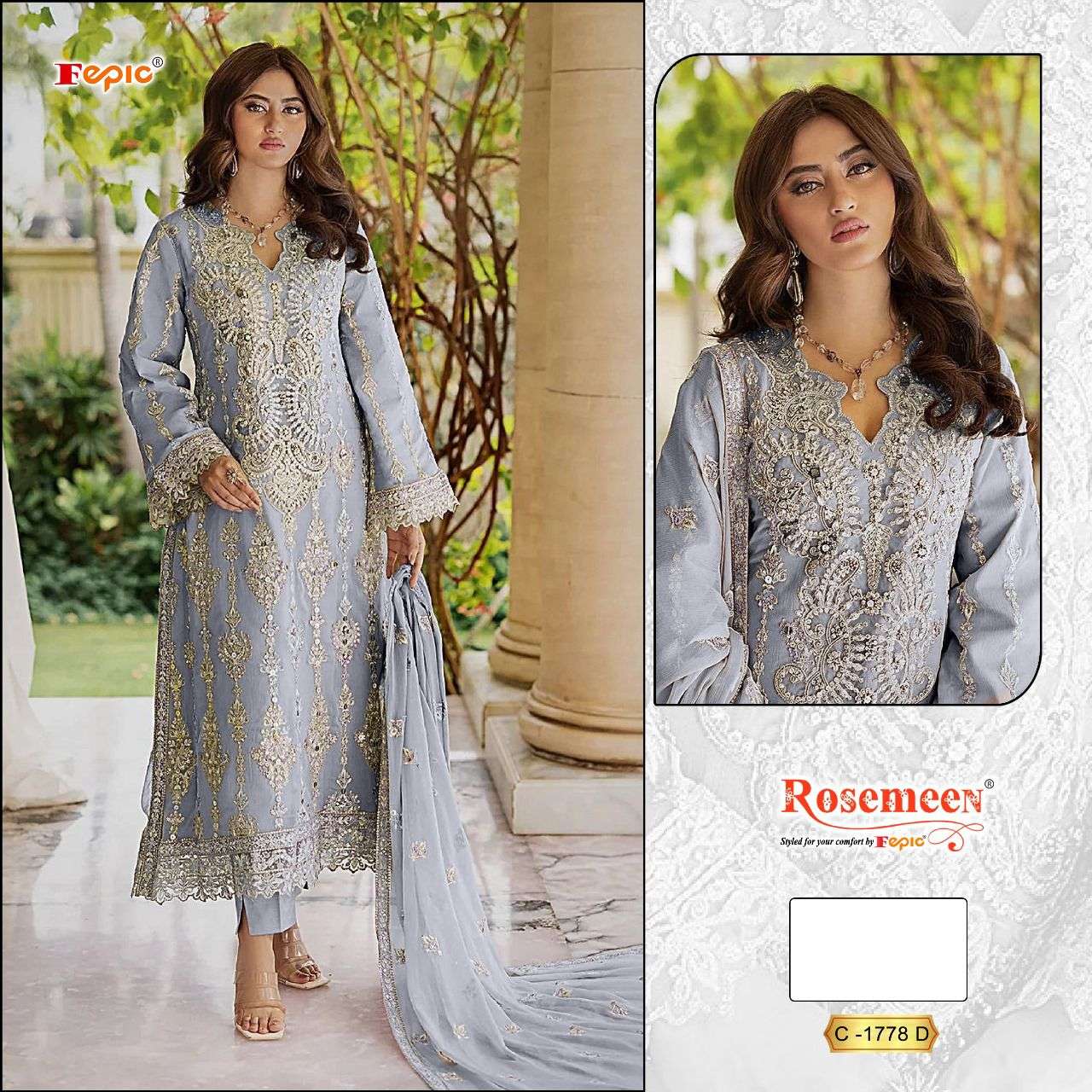 FEPIC ROSEMEEN C 1778 GEORGETTE EMBROIDERED SUIT
