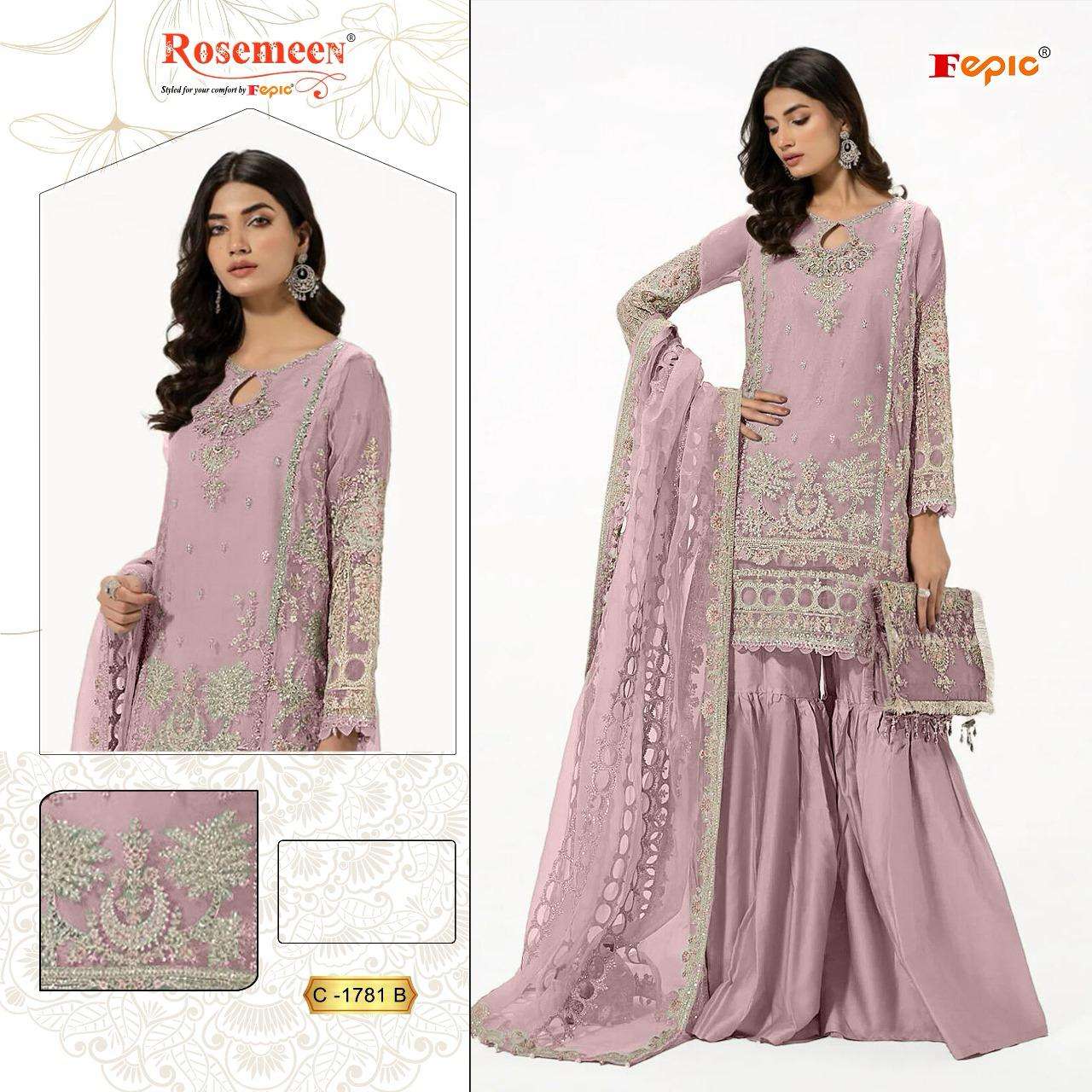 FEPIC ROSEMEEN C 1781 ORGANZA EMBROIDERED SUIT