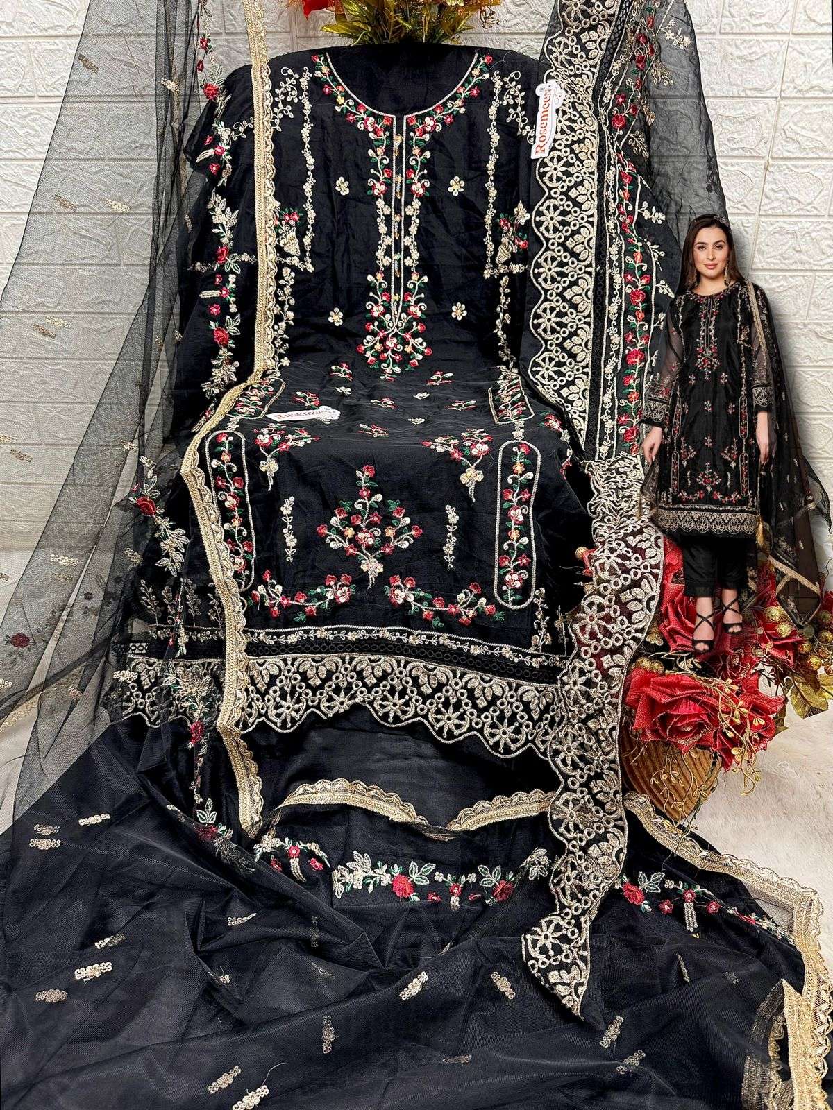 FEPIC ROSEMEEN C 1784 ORGANZA HEAVY EMBROIDERED SUIT