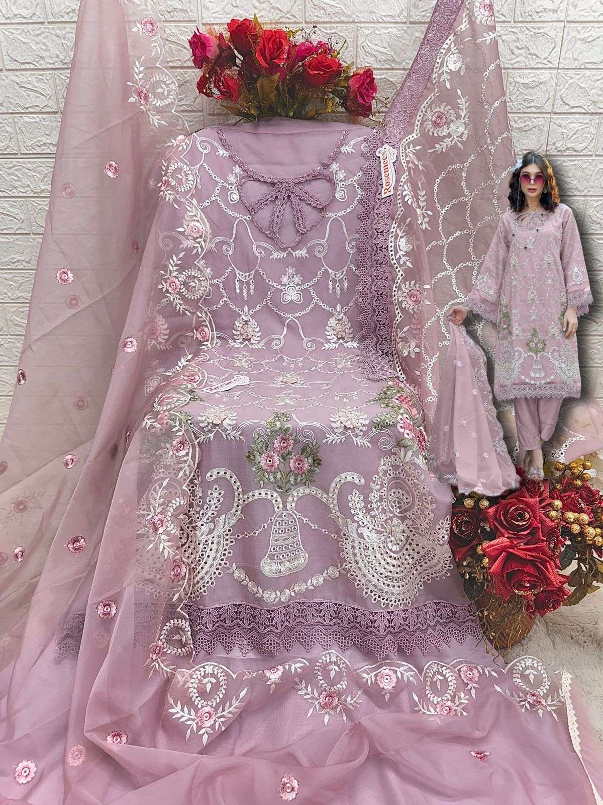 FEPIC ROSEMEEN C 1794 ORGANZA BEAUTIFUL EMBROIDERED SUIT