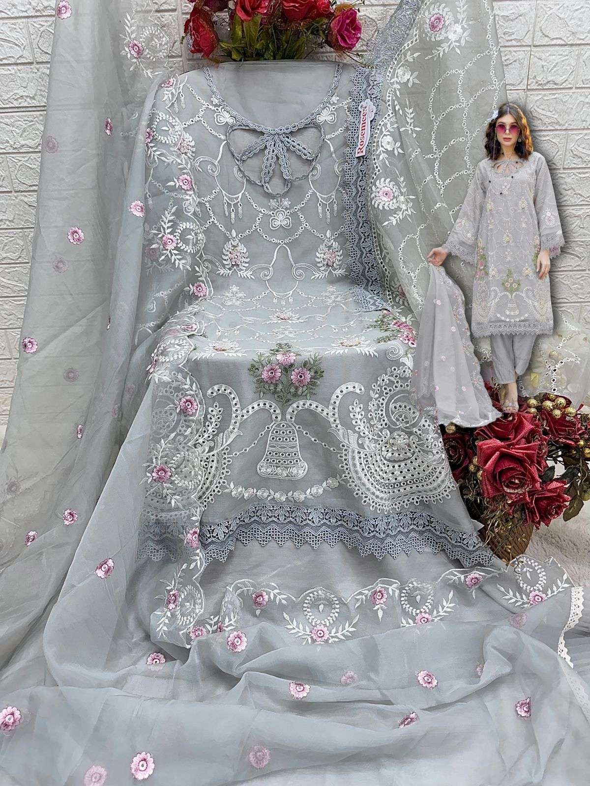 FEPIC ROSEMEEN C 1794 ORGANZA BEAUTIFUL EMBROIDERED SUIT