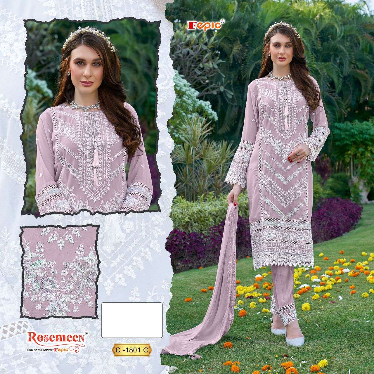 FEPIC ROSEMEEN C 1801 GEORGETTE BEAUTIFUL DESIGNER SUIT