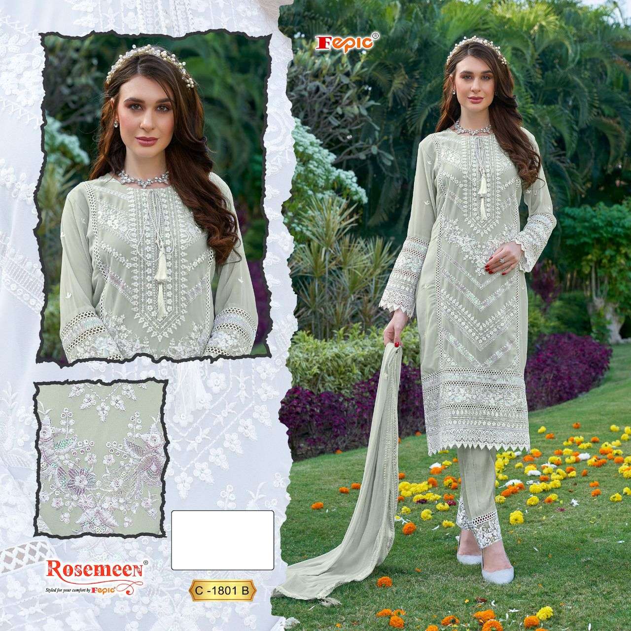 FEPIC ROSEMEEN C 1801 GEORGETTE BEAUTIFUL DESIGNER SUIT