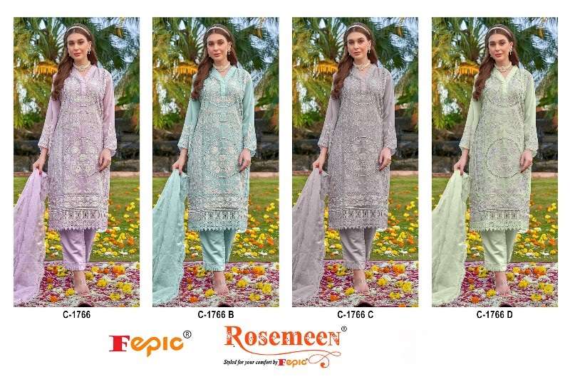 FEPIC ROSEMEEN C C 1766 ORGANZA HEAVY EMBROIDERED SUIT
