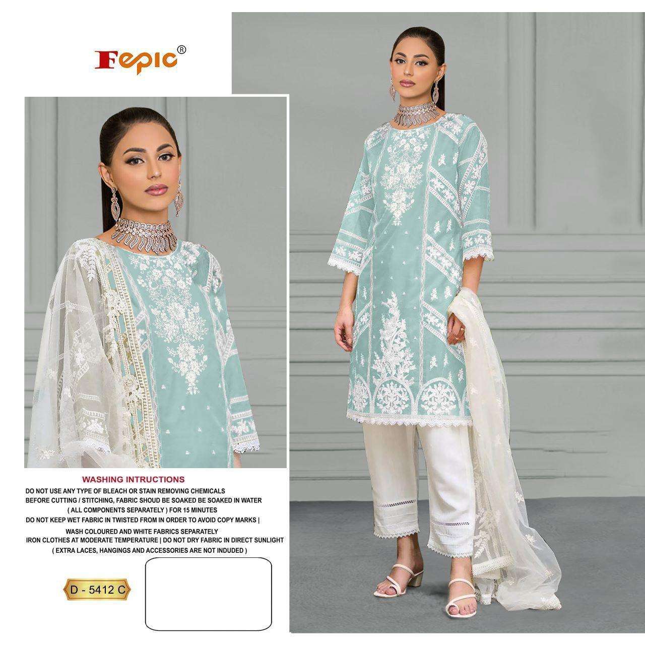 FEPIC ROSEMEEN D 5412 ORGANZA FANCY DESIGNER SUIT