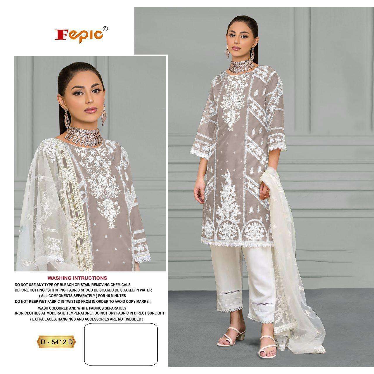 FEPIC ROSEMEEN D 5412 ORGANZA FANCY DESIGNER SUIT