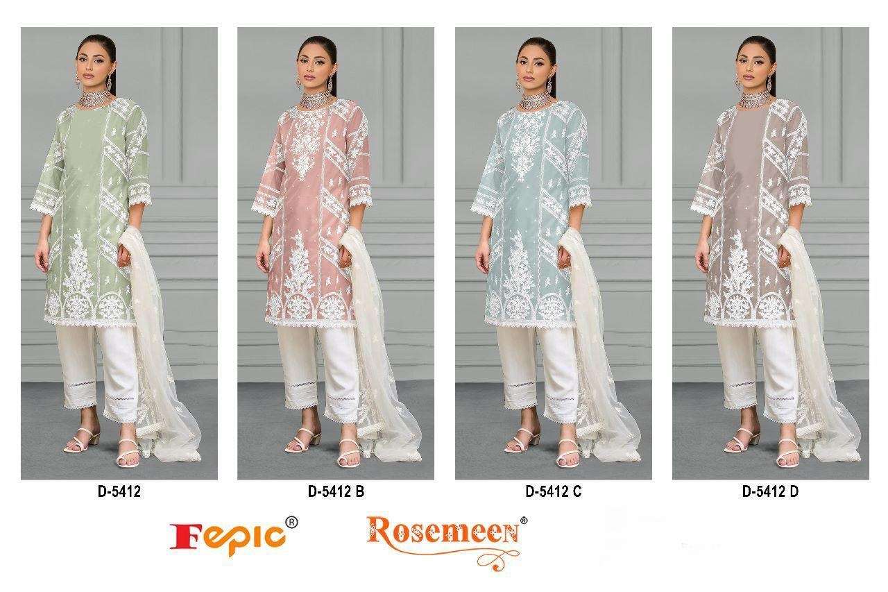 FEPIC ROSEMEEN D 5412 ORGANZA FANCY DESIGNER SUIT