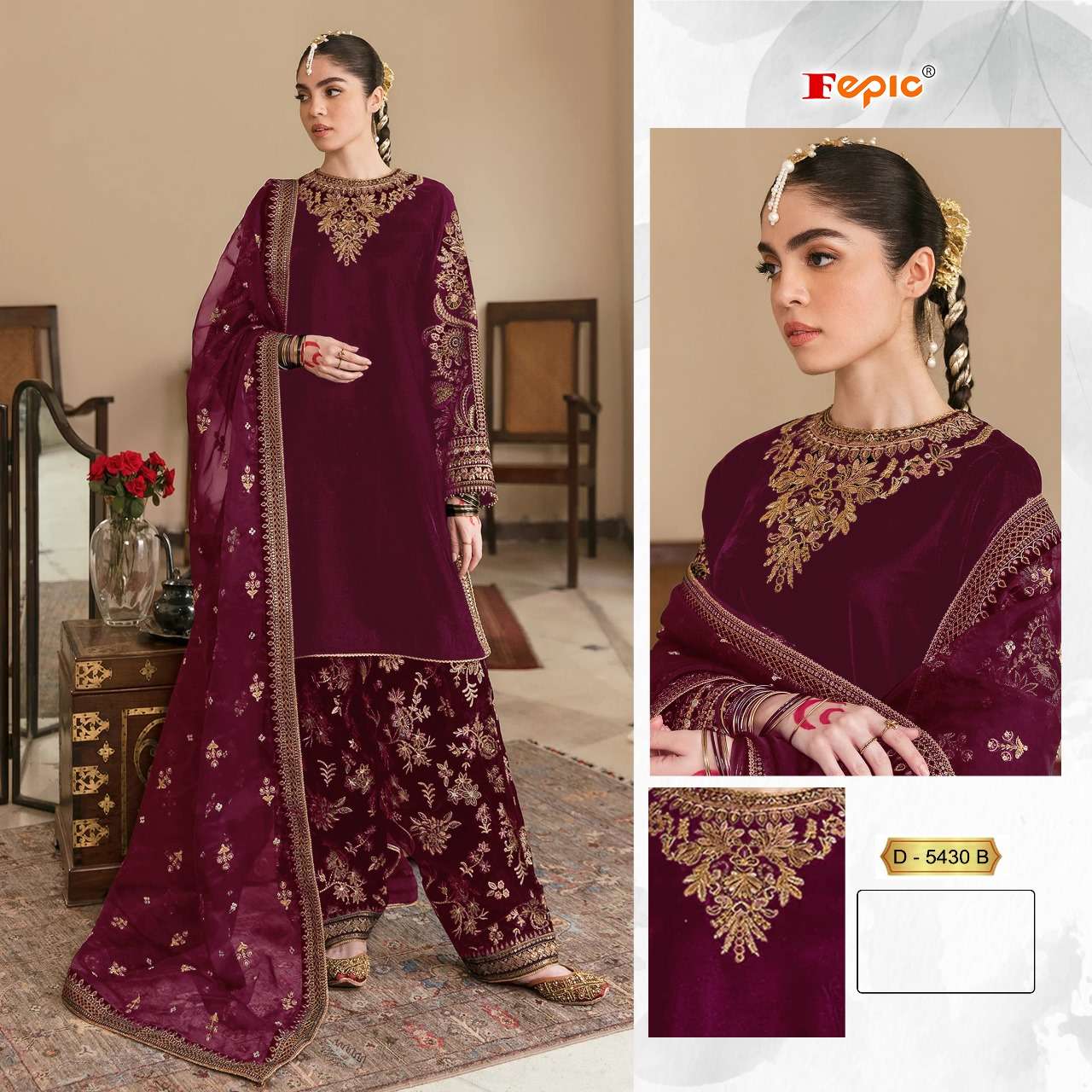 FEPIC ROSEMEEN D 5430 GEORGETTE DESIGNER SUIT